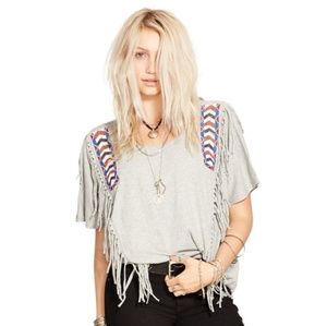 Denim & Supply Ralph Lauren Fringe Beaded Top